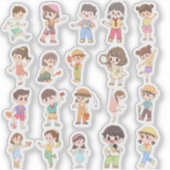 Süße Kinder Aktivitäts-Folienaufkleber Aufkleber (Vorderseite)