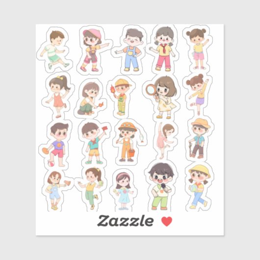 Süße Kinder Aktivitäts-Folienaufkleber Aufkleber (Blatt)