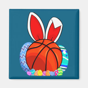 Süße Kinder Basketball Osterei Hase T-Shirt Magnet