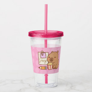 Süße Kinder Capybara Popcorn Snack Zeit Acryltrinkbecher