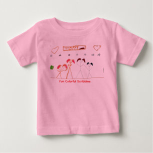 Süße Kinder, die Händchen halten, Wachsmalstiftzei Baby T-shirt