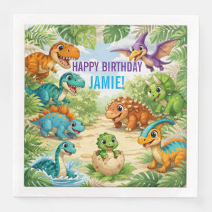 Süße Kinder Dinosaurier Geburtstag Serviette