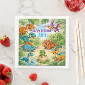 Süße Kinder Dinosaurier Geburtstag Serviette (Beispiel)