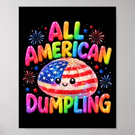 Süße Kinder Ed Amerikanischer Dumpling 4. Juli Mäd Poster (Vorne)