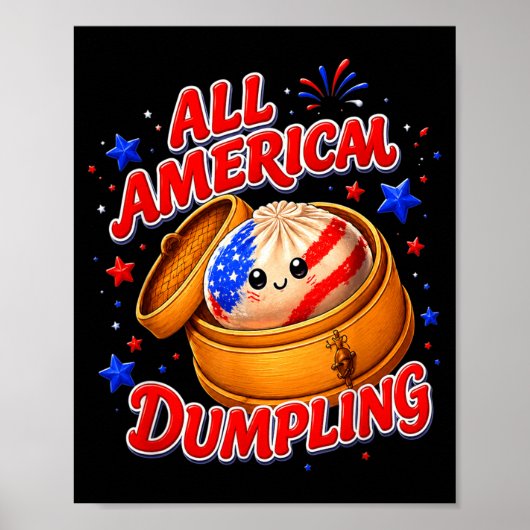 Süße Kinder Ed Amerikanischer Dumpling 4. Juli Mäd Poster (Vorne)
