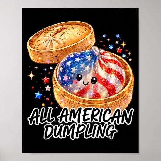 Süße Kinder Ed Amerikanischer Dumpling 4. Juli Mäd Poster (Vorne)
