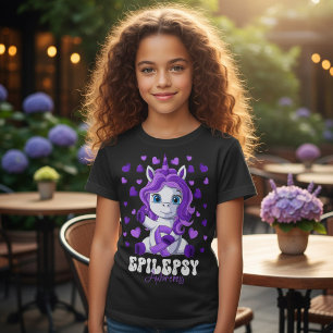 Süße Kinder Epilepsie-Bewusstsein Einhorn T-Shirt