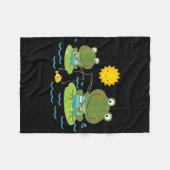 Süße Kinder Fischen Frösche Angler Fleecedecke (Vorderseite (Horizontal))
