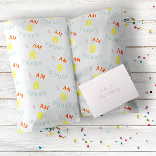 Süße Kinder Geburtstag Ich werde heute älter Weiß Geschenkpapier