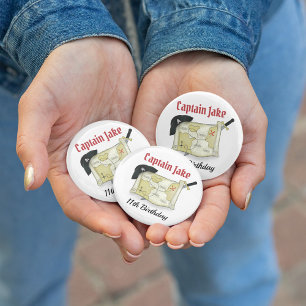 Süße Kinder Geburtstagsfeier Piraten Mitbringsel I Button