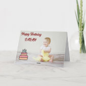 Süße Kinder-Geburtstagskarte – Kuchen & Kerzen Dankeskarte (Rückseite)