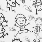 Süße Kinder kritzeln für Kinderkrippe oder Spielzi Tapete (Naht)