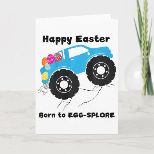 Süße Kinder Lastwagen Zum Ostereier Geboren Ostert Karte