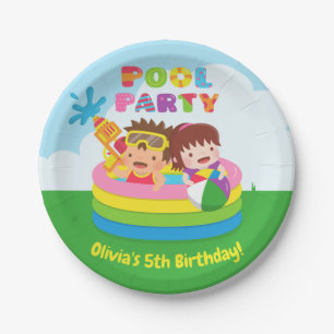Süße Kinder Mini Pool Geburtstagsfeier Papier Tell Pappteller