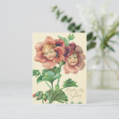 Süße Kinder Rote Nelke Postkarte (Stehend Vorderseite)