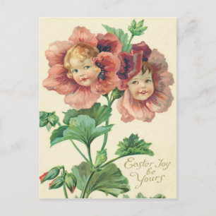 Süße Kinder Rote Nelke Postkarte