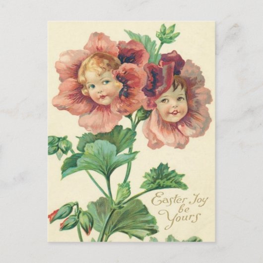 Süße Kinder Rote Nelke Postkarte (Vorderseite)