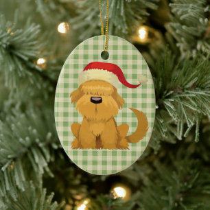 Süße Kinder Santa Welpe Weihnachten Keramik Ornament