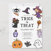 Süße Kinder Süßigkeiten oder Saures Halloween-Kost Einladung (Vorderseite)