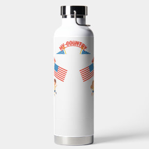 Süße Kinder USA-Flagge Mein Land Wasserflasche P Trinkflasche