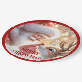 Süße Kinder Weihnachts Dinner Teller Santa Rudolph (Schrägansicht)