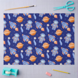 Süße Kinder Weltraum Astronaut Seidenpapier