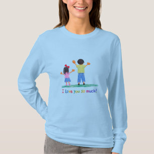 Süße Kinderzeichnung Ich Liebe Dich So Sehr Bunt T-Shirt