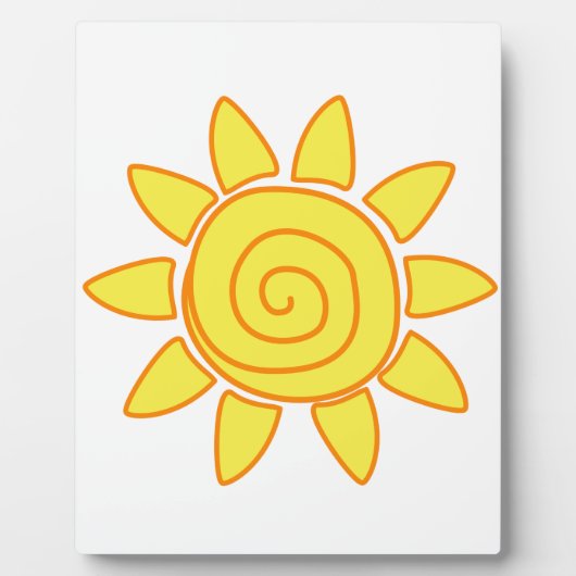 Süße Kinderzeichnung Sonnenillustration Fotoplatte (Vorderseite)