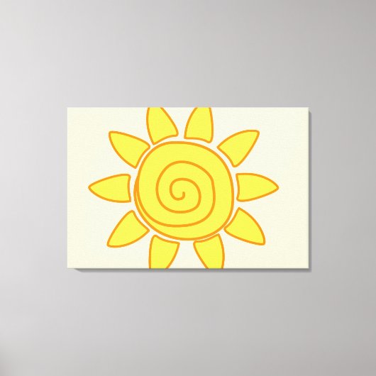 Süße Kinderzeichnung Sonnenillustration Leinwanddruck (Vorderseite)