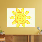 Süße Kinderzeichnung Sonnenillustration Leinwanddruck (Insitu (Wohnzimmer))