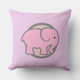 Süße Kinderzimmer-Dekoration Rosa Elefant Punkte-M Kissen