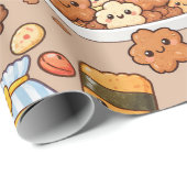 Süße Kirsch-Arare-Kakimochi Geschenkpapier (Rolleneckpunkt)