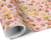 Süße Kirsch-Arare-Kakimochi Geschenkpapier (Rolleneckpunkt)