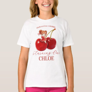 Süße Kirsch-Coquette-Band-Geburtstags-Pink-Mädchen T-Shirt