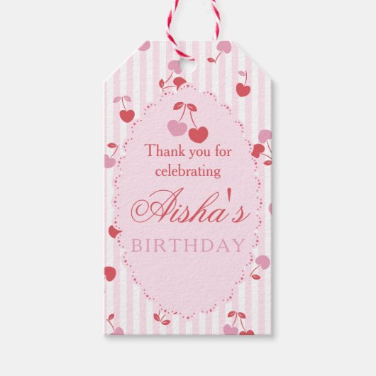Süße Kirsch-Dankeschön-Tags Geschenkanhänger (Vorderseite)