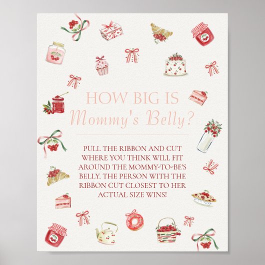 Süße Kirsch-Dessert Wie Groß Mommys Bauch Poster (Vorne)