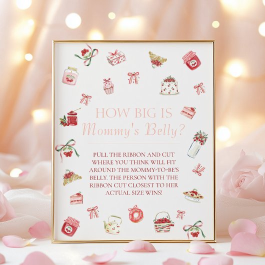 Süße Kirsch-Dessert Wie Groß Mommys Bauch Poster