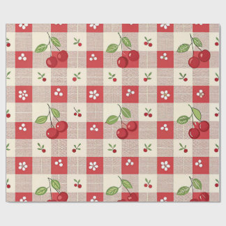 Süße Kirsch-Gingham-Geschenkpapier Geschenkpapier