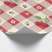 Süße Kirsch-Gingham-Geschenkpapier Geschenkpapier (Ecke)