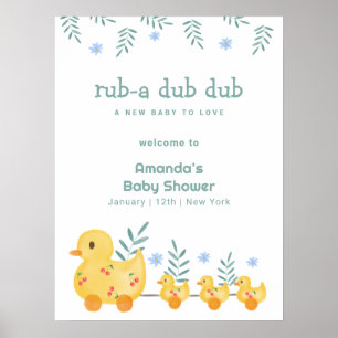 Süße Kirsch-Gummi-Mama-Ente-Baby-Party-Willkommen Poster