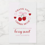 Süße Kirsch-Hochzeitsdusche Weinetikett (Einzelnes Label)