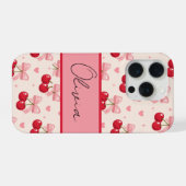 Süße Kirsch-Schleife Coquette iPhone Hülle (Rückseite (Horizontal))