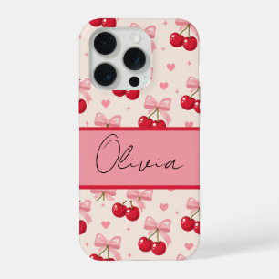 Süße Kirsch-Schleife Coquette iPhone 15 Pro Hülle
