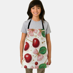 🍒Süße Kirsch-Schürze mit All-Over-Print Schürze