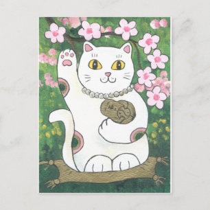 Süße Kirschblüte Neko Postkarte
