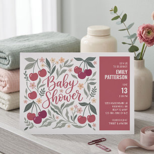 Süße Kirschblüten-Baby-Party Einladung