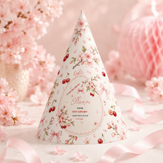 Süße Kirschblüten zum 1. Geburtstag Mädchen-Party Partyhütchen
