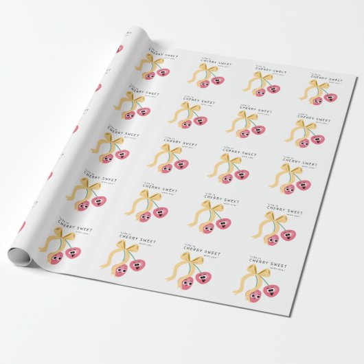 SÜSSE KIRSCHE GESCHENKPAPIER (Ungerollt)