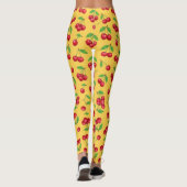 Süße Kirsche Nahtloses Fruchtmuster Leggings (Rückseite)