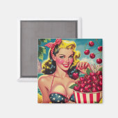 Süße Kirsche Pin-up Magnet (Vorderseite/Rückseite)